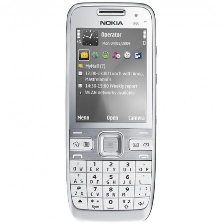 Nokia E55 - Vedere din fata (alb)