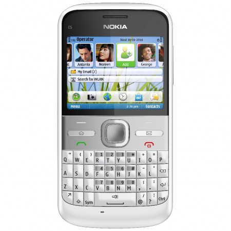 Nokia E5 - Vedere din fata (alb)