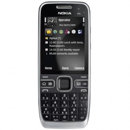Nokia E55 - Vedere din fata (negru)