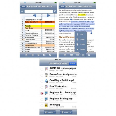Quickoffice pe iPhone
