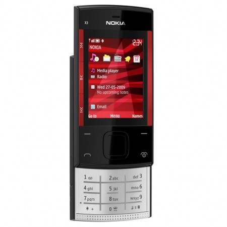 Nokia X3 - Vedere din fata/ stanga, deschis