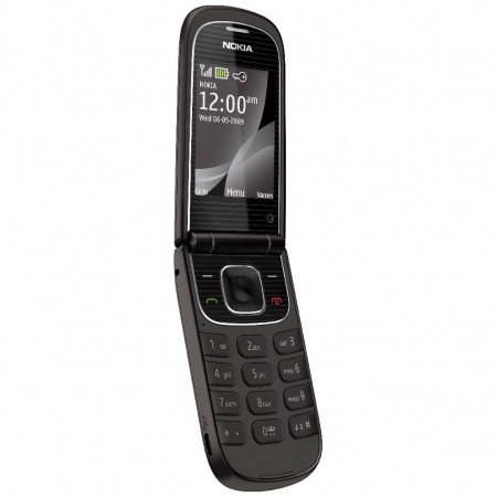 Nokia 3710 fold - Vedere din fata/ stanga, deschis (negru)