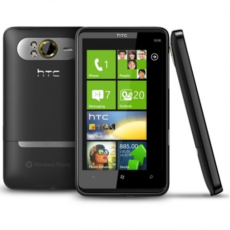 HTC HD7 - Vedere din fata, spate si stanga
