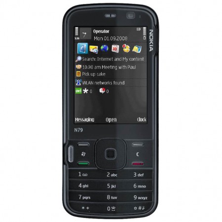 Nokia N79 - Vedere din fata (negru)