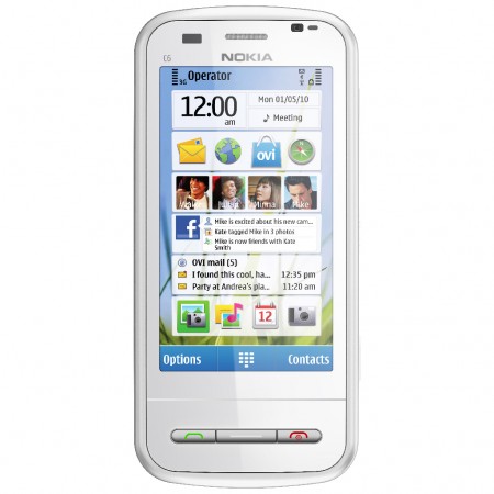 Nokia C6 - Vedere din fata (alb)