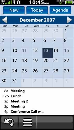 Garmin Nuvifone Screenshot - Calendar