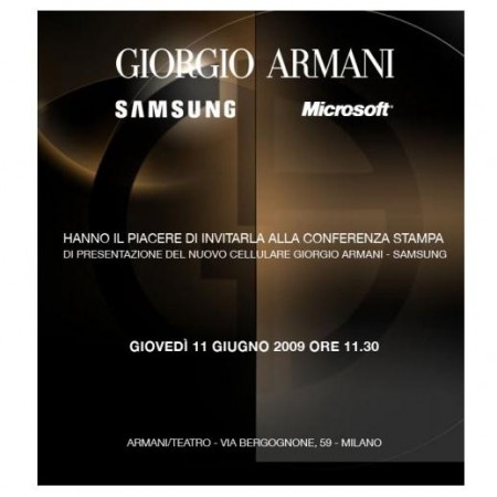 Samsung Armani - Invitatie