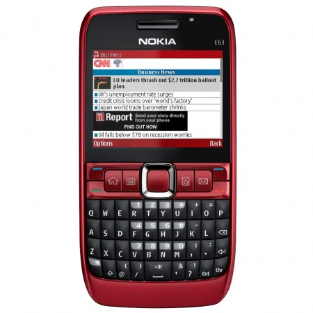 Nokia E63 - Vedere din fata