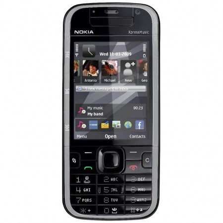 Nokia 5730 XpressMusic - Vedere din fata (argintiu)