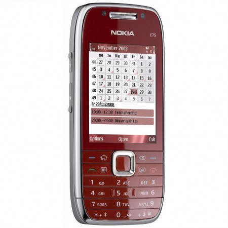 Nokia E75 - Vedere din fata/ stanga (rosu)