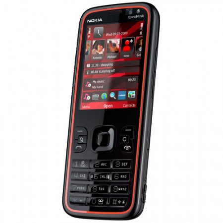 Nokia 5630 XpressMusic - Red, vedere din fata/ dreapta
