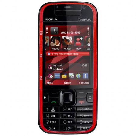 Nokia 5730 XpressMusic - Vedere din fata (rosu)