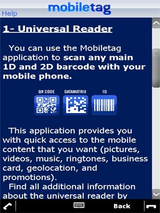 Windows Phone - Mobiletag barcodes reader