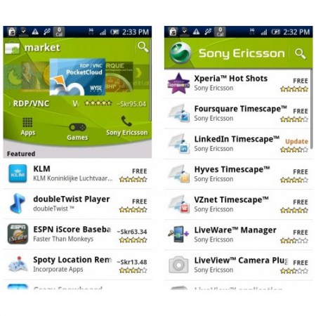 Sony Ericsson - Android Market