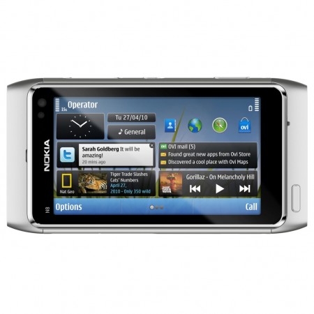 Nokia N8 - Vedere din fata, orizontal