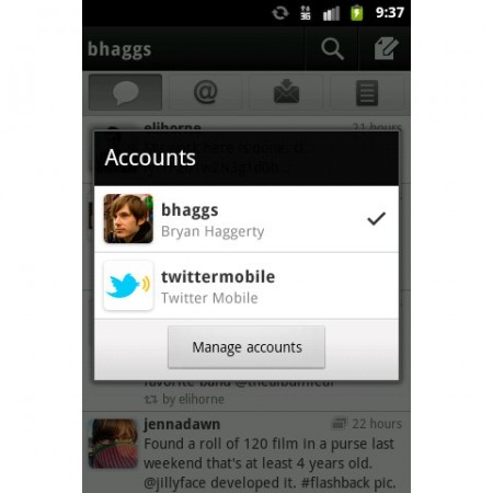 Twitter pentru Android - Multiple accounts