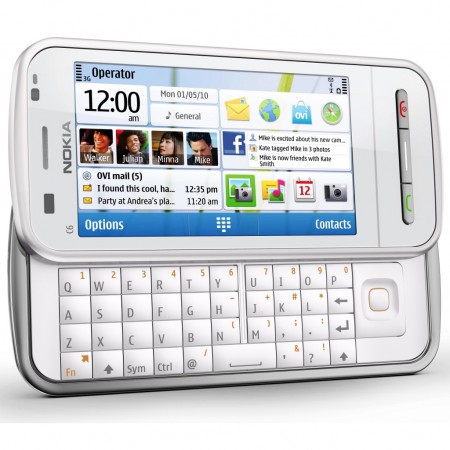 Nokia C6 - Vedere din fata, deschis, orizontal